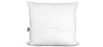 Weißes Daunenkissen, quadratisch, weich und komfortabel, ideal für Schlaf und Entspannung.