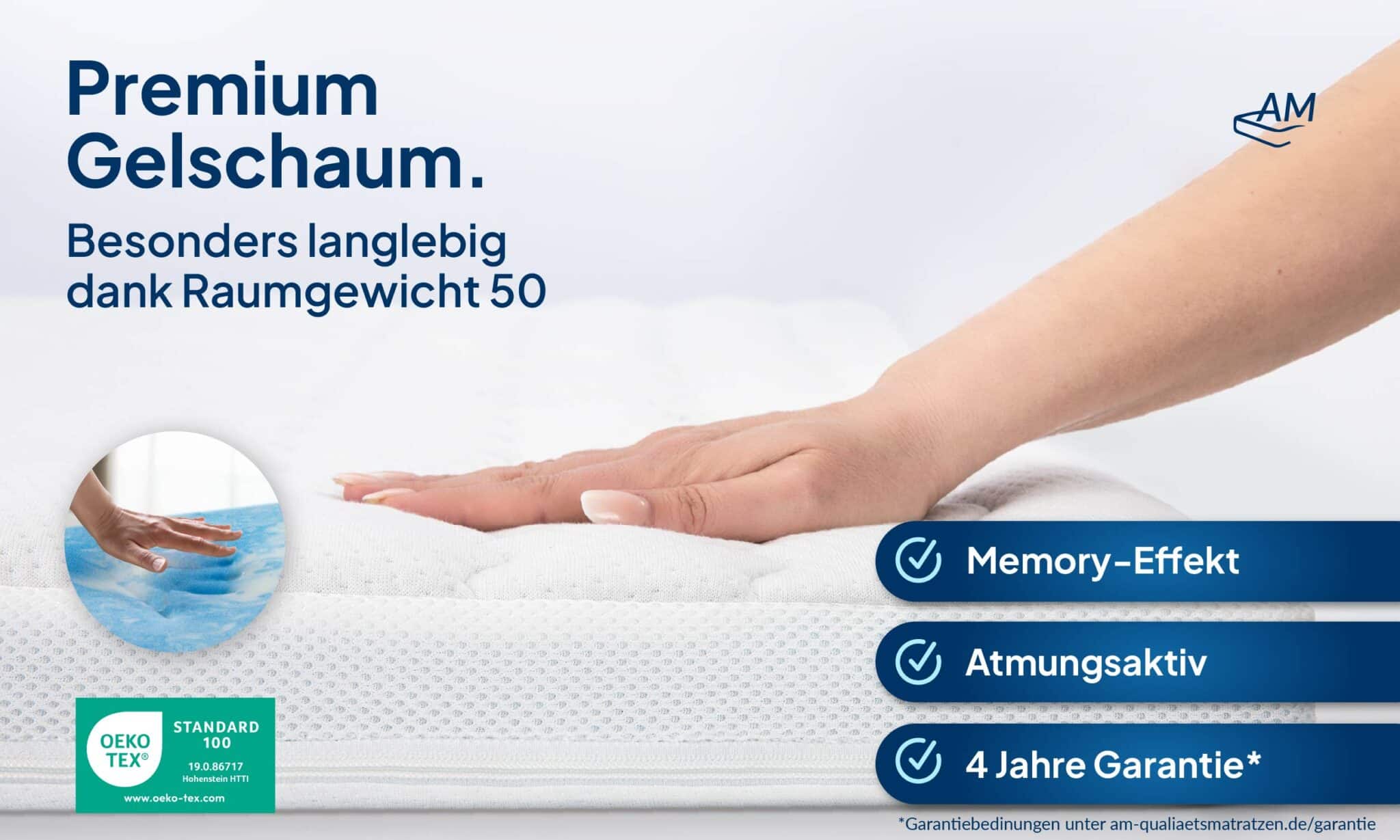 Am Qualittsmatratzen Gelschaum Topper Premium