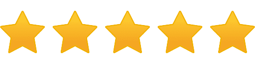 Fünf goldene Sterne, die eine perfekte Bewertung symbolisieren.