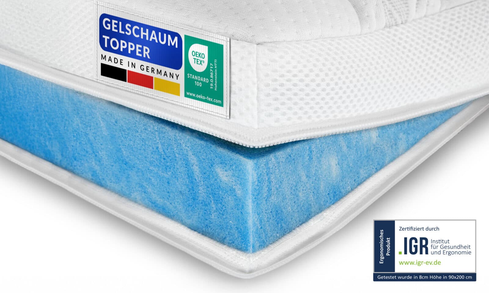 Premium Gelschaum Topper Hauptbild mit IGR