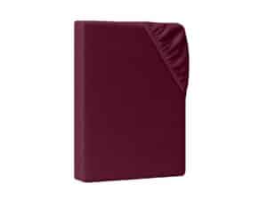 Bordeauxrotes Spannbettlaken aus Baumwolle, Produktbild