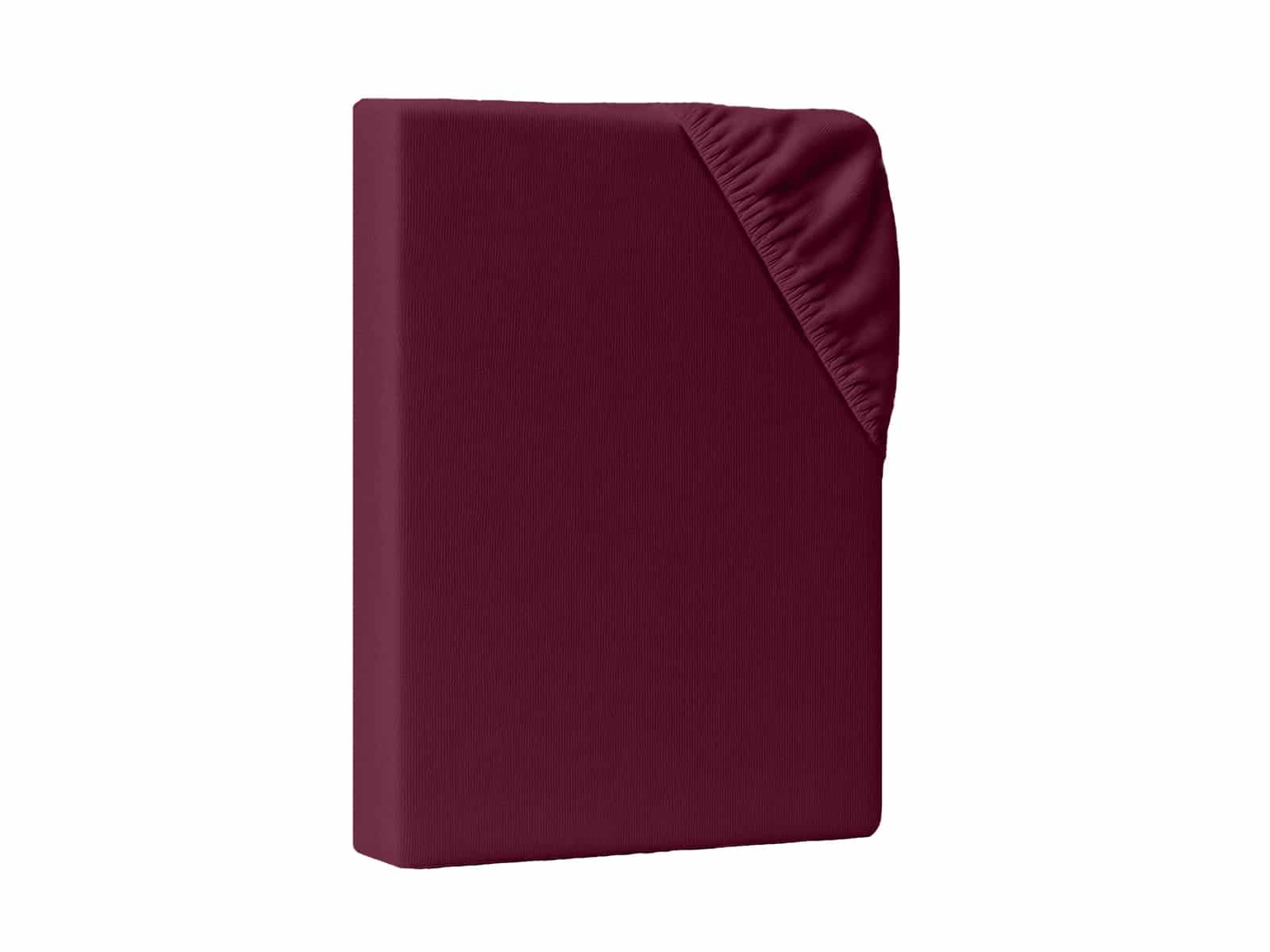 Bordeauxrotes Spannbettlaken aus Baumwolle, Produktbild