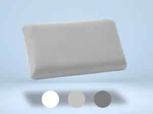 Hellgrauer Nackenstützkissenbezug aus glattem Stoff mit ergonomischer Kontur