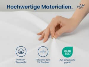 Weißer Nackenstützkissenbezug aus Premium-Baumwolle mit 3% Elasthan, OEKO-TEX-geprüft