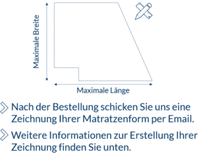 Matratze jeglicher Form ohne Rundungen